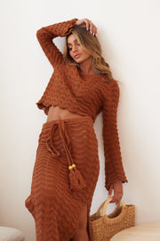 Crescencia Knit Skirt - Chocolate