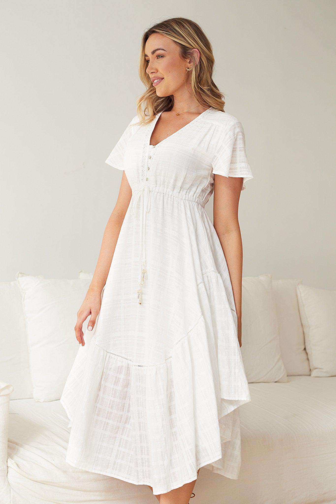 Dandie Dress - White-Dresses-Womens Clothing-ESTHER & CO.