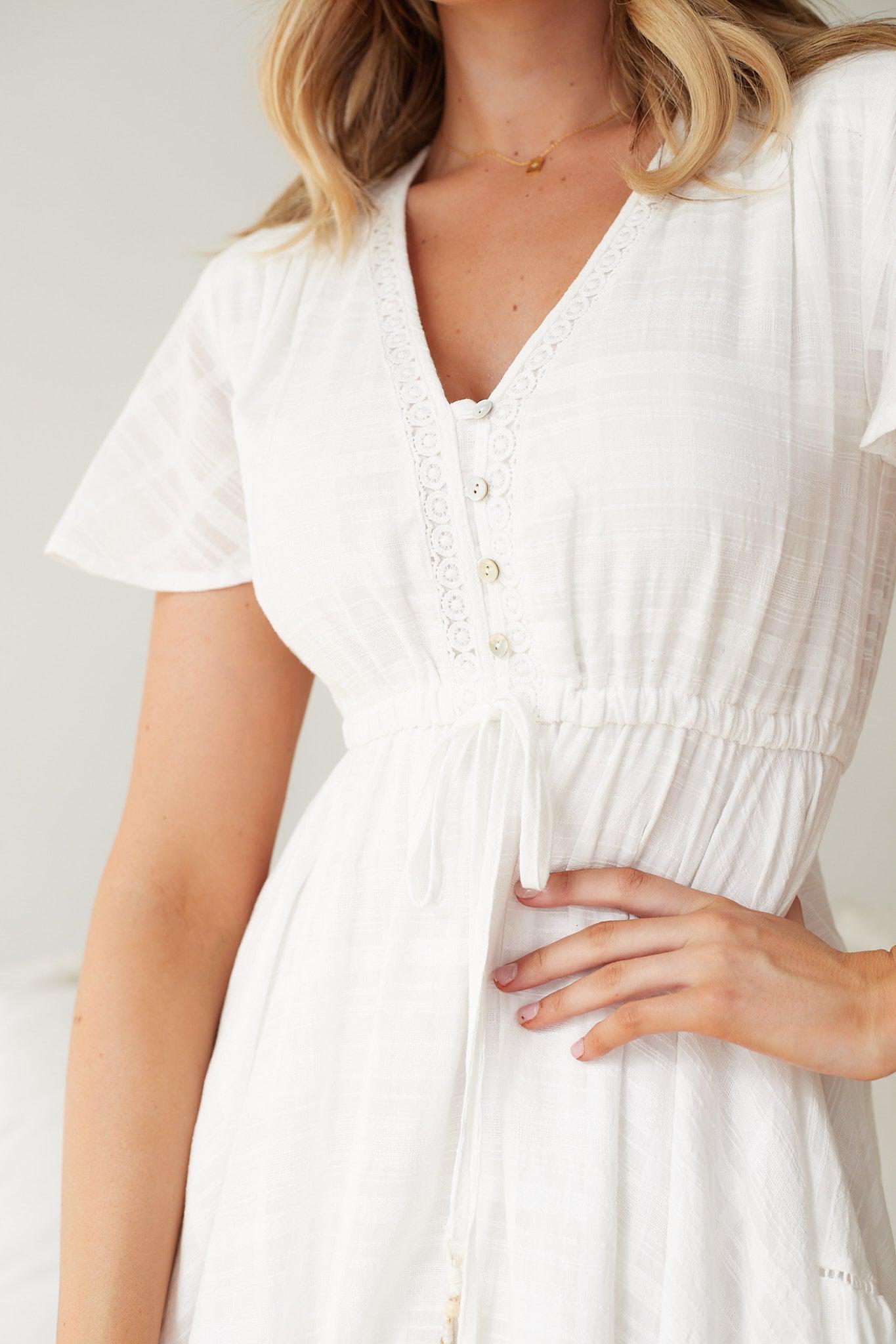 Dandie Dress - White-Dresses-Womens Clothing-ESTHER & CO.
