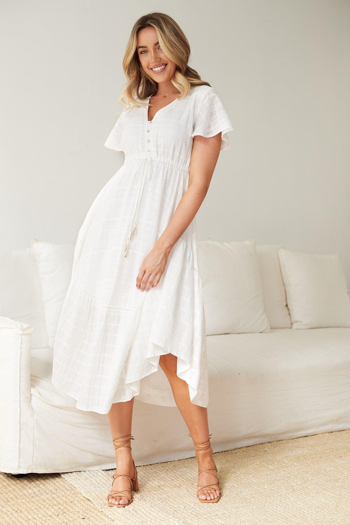 Dandie Dress - White-Dresses-Womens Clothing-ESTHER & CO.