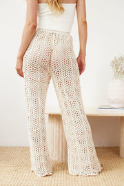 Daryllyn Crochet Pants - Beige-Pants-Womens Clothing-ESTHER & CO.