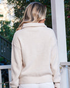 Merete Knit in Beige beige high collar womens knit back view
