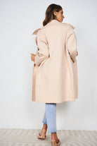 Fireplace Coat in Cream womens cream knit trench coat close up cuff detail