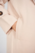 Fireplace Coat in Cream womens cream knit trench coat back view