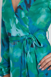 Evy Dress - Green Floral-Dresses-Womens Clothing-ESTHER & CO.