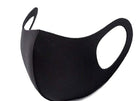 Women's black reusable washable face mask, packaged view by Esther & Co