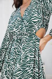 Fifity Dress - Green Print