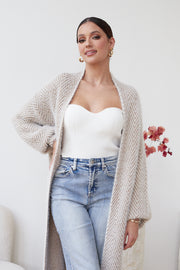 Genta Cardigan - Beige Print