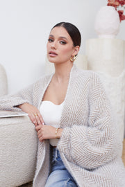 Genta Cardigan - Beige Print