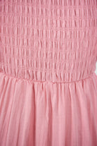 Iolana Dress in Pink womens cotton smock midi in pink relaxed fit