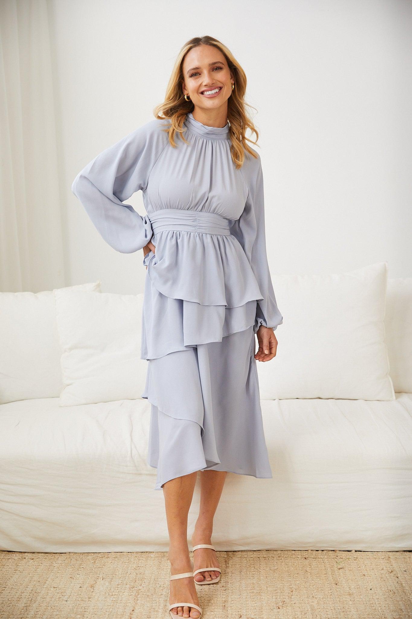 Esther & Co. Khaleesi Dress Blue ESTHER & CO.