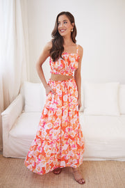 Lauriane Top - Orange Print
