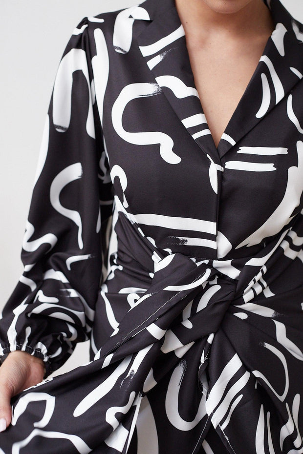 Lavinia Dress - Black Print-Dresses-Womens Clothing-ESTHER & CO.