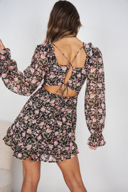 Melle Dress - Black Floral-Dresses-Womens Clothing-ESTHER & CO.
