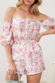 Miana Playsuit - White Floral