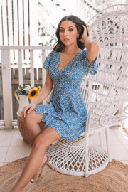 Reece Dress - Blue Print-Dresses-Womens Clothing-ESTHER & CO.