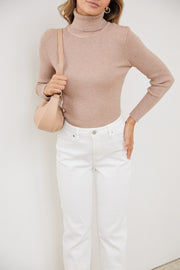 Zeruah Knit Top - Beige-Tops-Womens Clothing-ESTHER & CO.