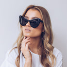 Berlin black sunglasses, angle view