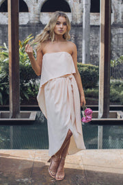 Women s Day Dress Fleur Strapless Dress Apricot ESTHER Co