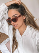 Finlay maroon sunglasses, side view