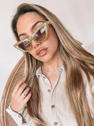 Emma olive sunglasses, side view