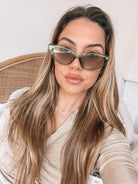 Finlay green sunglasses, folded view