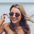 Otto brown sunglasses, folded view