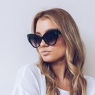 Hepburn black sunglasses, angle view