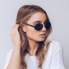 Delray black sunglasses, side view