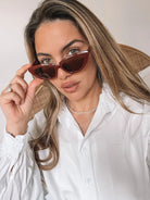 Finlay maroon sunglasses, angle view