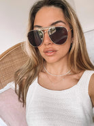 Presley gold-tone sunglasses, folded view