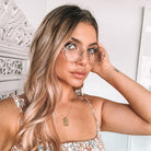 Harmony clear frame sunglasses, angle view