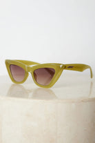 Emma olive sunglasses, angle view