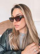 Millie dark tortoise sunglasses, angle view