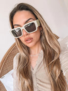 Freya green sunglasses, angle view
