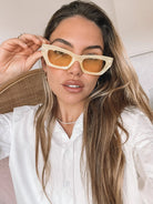 Ocean yellow sunglasses, folded view
