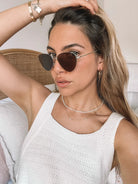 Cora silver-tone sunglasses, side view