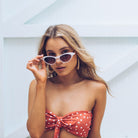 White tortoise frame sunglasses with transparent brown lenses, the Chiswick Sunglasses in White by Esther & Co
