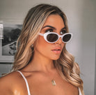 Lucie white sunglasses, side view